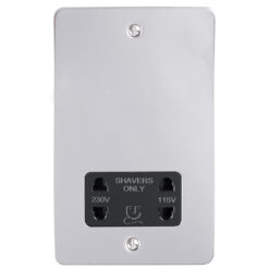 Eurolite Efpssshsb Dual Voltage Shaver Socket Enhance Flat Polished Stainless Steel Plate Black Interior