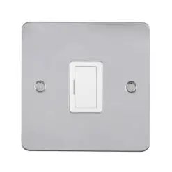 Eurolite Efpssuswfpsw 13Amp Unswitched Fuse Spur Enhance Flat Polished Stainless Steel Plate Matching White Trim