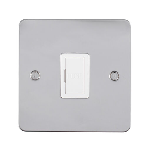 Eurolite Efpssuswfpsw 13Amp Unswitched Fuse Spur Enhance Flat Polished Stainless Steel Plate Matching White Trim