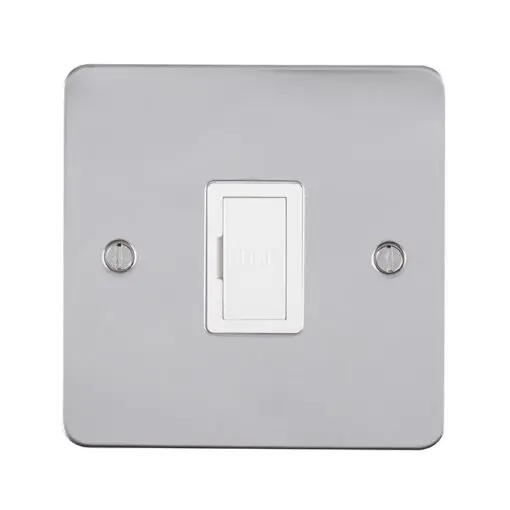 Eurolite Efpssuswfpsw 13Amp Unswitched Fuse Spur Enhance Flat Polished Stainless Steel Plate Matching White Trim