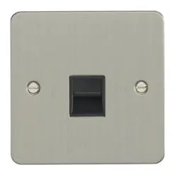 Eurolite Efsss1Mb 1 Gang Master Telephone Socket Enhance Flat Satin Stainless Steel Plate Black Interior