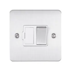 Eurolite Efsssswfssw 13Amp Dp Switched Fuse Spur Enhance Flat Satin Stainless Steel Plate Matching Rocker White Trim
