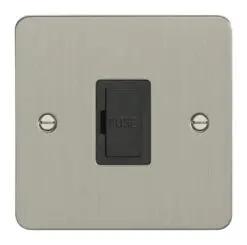 Eurolite Efsssuswfssb 13Amp Unswitched Fuse Spur Enhance Flat Satin Stainless Steel Plate Matching Black Trim