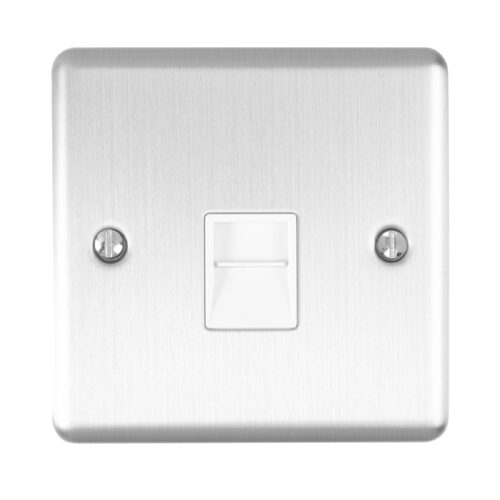 Eurolite En1Mssw 1 Gang Master Telephone Socket Satin Enhance Range White Trim