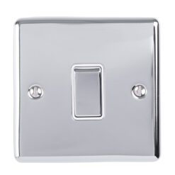 Eurolite En1Swpcw 1 Gang 10Amp 2Way Switch Polished Chrome Enhance Range White Trim