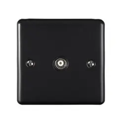 Eurolite En1Tvmbb 1 Gang Tv Coaxial Socket Matt Black Enhance Range Black Trim