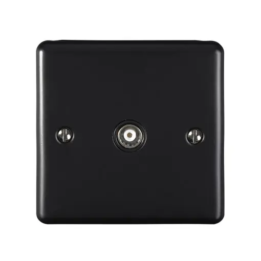 Eurolite En1Tvmbb 1 Gang Tv Coaxial Socket Matt Black Enhance Range Black Trim