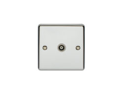 Eurolite En1Tvpcw 1 Gang Tv Coaxial Socket Polished Chrome Enhance Range White Trim