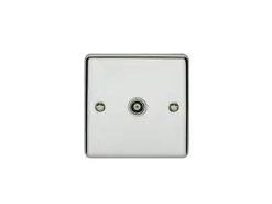 Eurolite En1Tvpcw 1 Gang Tv Coaxial Socket Polished Chrome Enhance Range White Trim