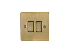 Eurolite En2Swabb 2 Gang 10Amp 2Way Switch Antiqueenhance Range Black Trim