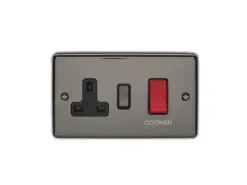Eurolite En45Aswasbnb 45Amp Dp Switch With 13Amp Socket Black Nickel Enhance Range Black Trim