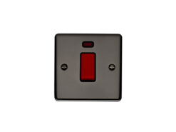 Eurolite En45Aswnsbnb 1 Gang 45Amp Dp Switch With Neon Black Nickel Enhance Range Black Trim