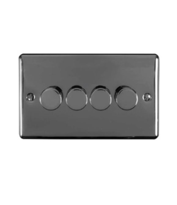 Eurolite En4Dledbn 4 Gang 400W/Led 2Way Dimmer Switch Black Nickel Enhance Range