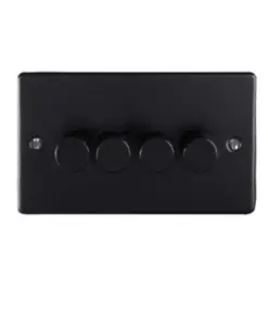 Eurolite En4Dledmbb 4 Gang 400W/Led 2Way Dimmer Switch Matt Black Enhance Range