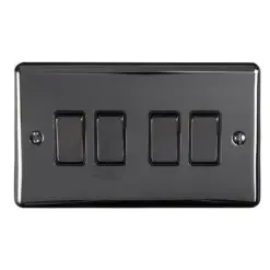Eurolite En4Swbnb 4 Gang 10Amp 2Way Switch Black Nickel Enhance Range Black Trim