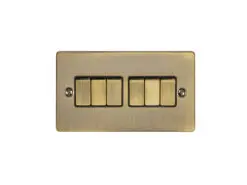 Eurolite En6Swabb 6 Gang 10Amp 2Way Switch Antiqueenhance Range Black Trim