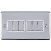 Eurolite En6Swpcw 6 Gang 10Amp 2Way Switch Polished Chrome Enhance Range White Trim