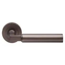 Amiata Door Handles On Round Rose, Matt Bronze (Sold In Pairs)