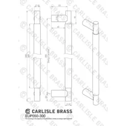 Carlisle Brass EUP050/300MBRZ Varese Pull Handle - 300Mm C/C Matt Bronze