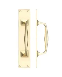 Cast Brass Pull Handle with Backplate