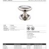 Fulton & Bray FB504PVDN Oval Stepped Mortice Knob Furniture 60mm Rose Dia PVDN Pvd Nickel