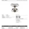 Fulton & Bray FB504PVDN Oval Stepped Mortice Knob Furniture 60mm Rose Dia PVDN Pvd Nickel