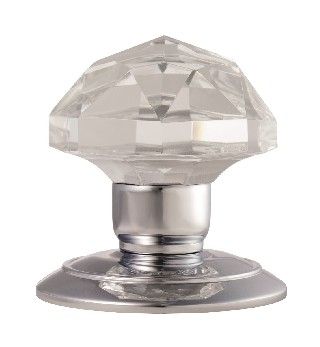 CARLISLE BRASS - GK001CP-BP POLISHED CHROME & GLASS MORTICE KNOB