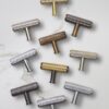 Alexander And Wilks Knurled T-Bar Cupboard Knob 55mm Polished / Satin Chrome AW801D-55-PC/SC