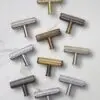Alexander And Wilks Knurled T-Bar Cupboard Knob 55mm Polished / Satin Chrome AW801D-55-PC/SC