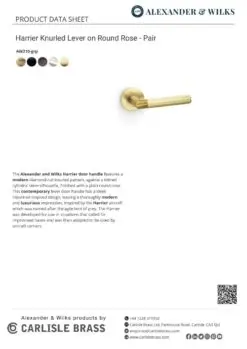 Alexander And Wilks Harrier Lever Knurled On 50X6mm Rose Matt Black AW210BL
