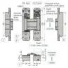 SUGASTSUNE HES3D-H120-36 3-Way Adjustable Concealed Hinge Centre Door Mortise Silver