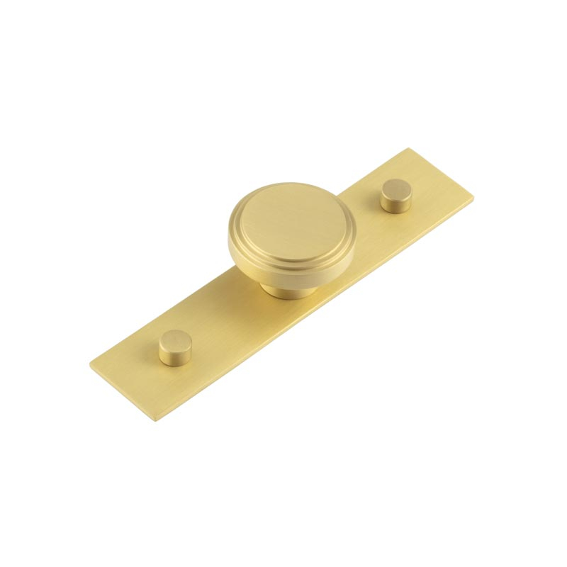 Cropley Cupboard Knobs 40mm Plain Backplate Satin Brass