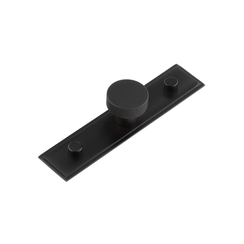 Wenlock Cupboard Knobs 30mm Stepped Backplate Matt Black