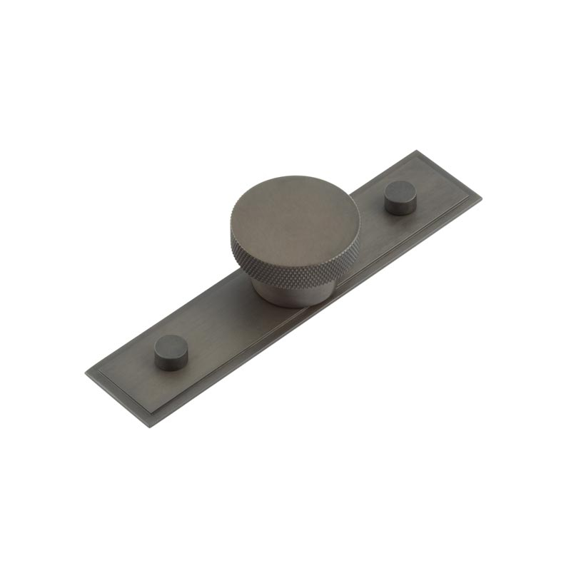 Wenlock Cupboard Knobs 40mm Stepped Backplate Dark Bronze