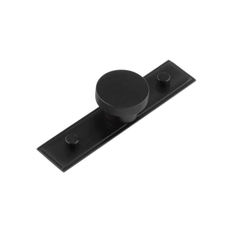 Wenlock Cupboard Knobs 40mm Stepped Backplate Matt Black