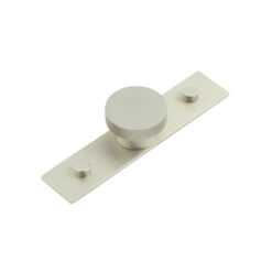 Wenlock Cupboard Knobs 40mm Plain Backplate Satin Nickel