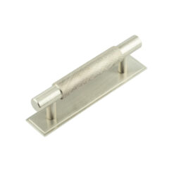 Hoxton Taplow Cabinet Handles 96mm Ctrs Stepped Backplate Satin Nickel