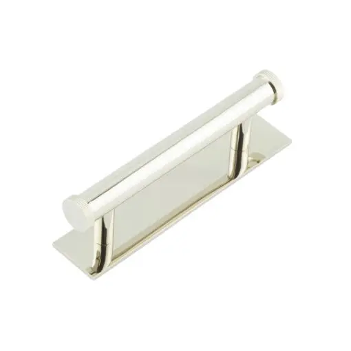 Hoxton Thaxted Cabinet Handles 96mm Ctrs Plain Backplate Polished Nickel