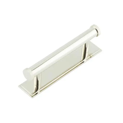 Hoxton Thaxted Cabinet Handles 96mm Ctrs Stepped Backplate Polished Nickel