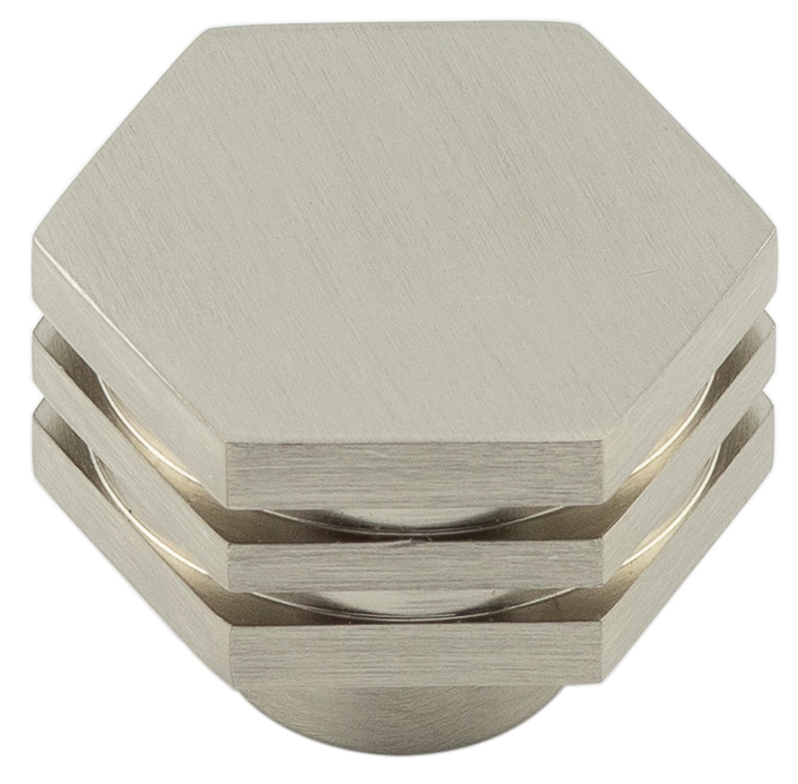 Nile SN 30mm Hex Cupboard Knob With Step Details