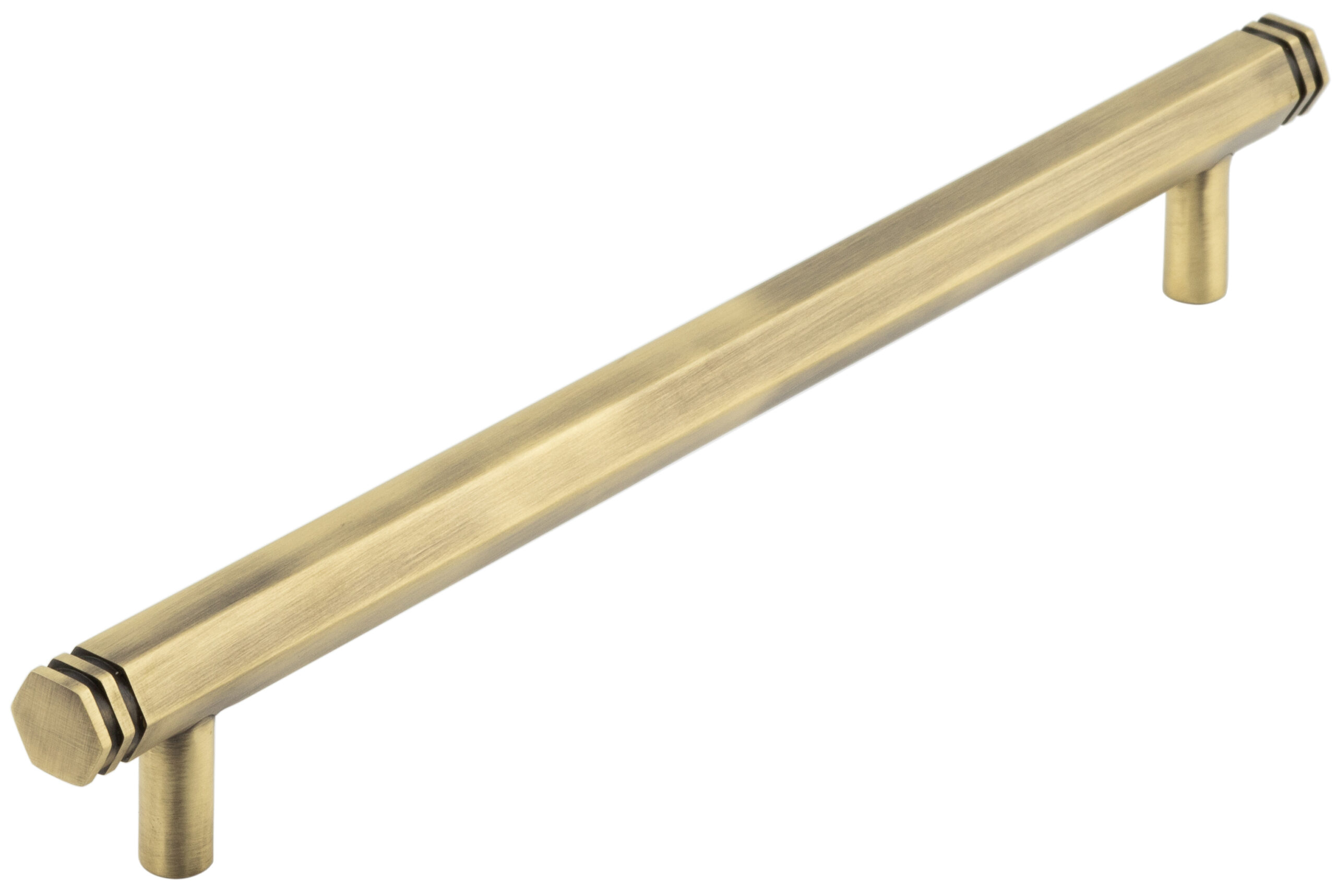 Nile AB 224mm Hex Cabinet Handle With End Step Detail