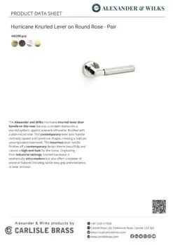 Alexander And Wilks Hurricane Door Handle Knurled On Round Rose Pol Nickel Pvd AW200PNPVD
