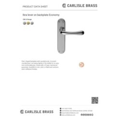 Carlisle Brass CBL13CP Ibra Lever On Backplate - Bathroom 57mm C/C 185mm x 40mm Polished Chrome