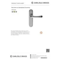 Carlisle Brass CBL13CP Ibra Lever On Backplate - Bathroom 57mm C/C 185mm x 40mm Polished Chrome
