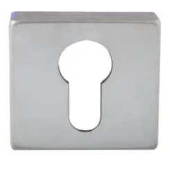 Frelan Hardware Rombo Euro Profile Square Escutcheon, Satin Chrome