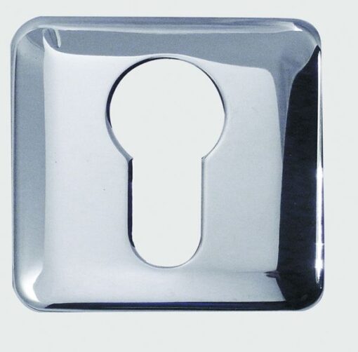 Frelan Hardware Euro Profile Square Escutcheon, Satin Chrome