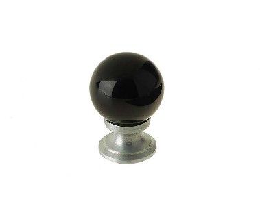 Frelan - JH1206-35SC 35MM Black Plain Glass Cupboard Knob