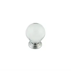 25mm Polished Chrome Clear Glass Ball Cupboard Knob