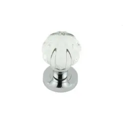 Polished Chrome Glass Pumpkin Mortice Knob