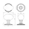 SC Oval Glass Mortice Knob POLISHED BRASS JH6000PB
